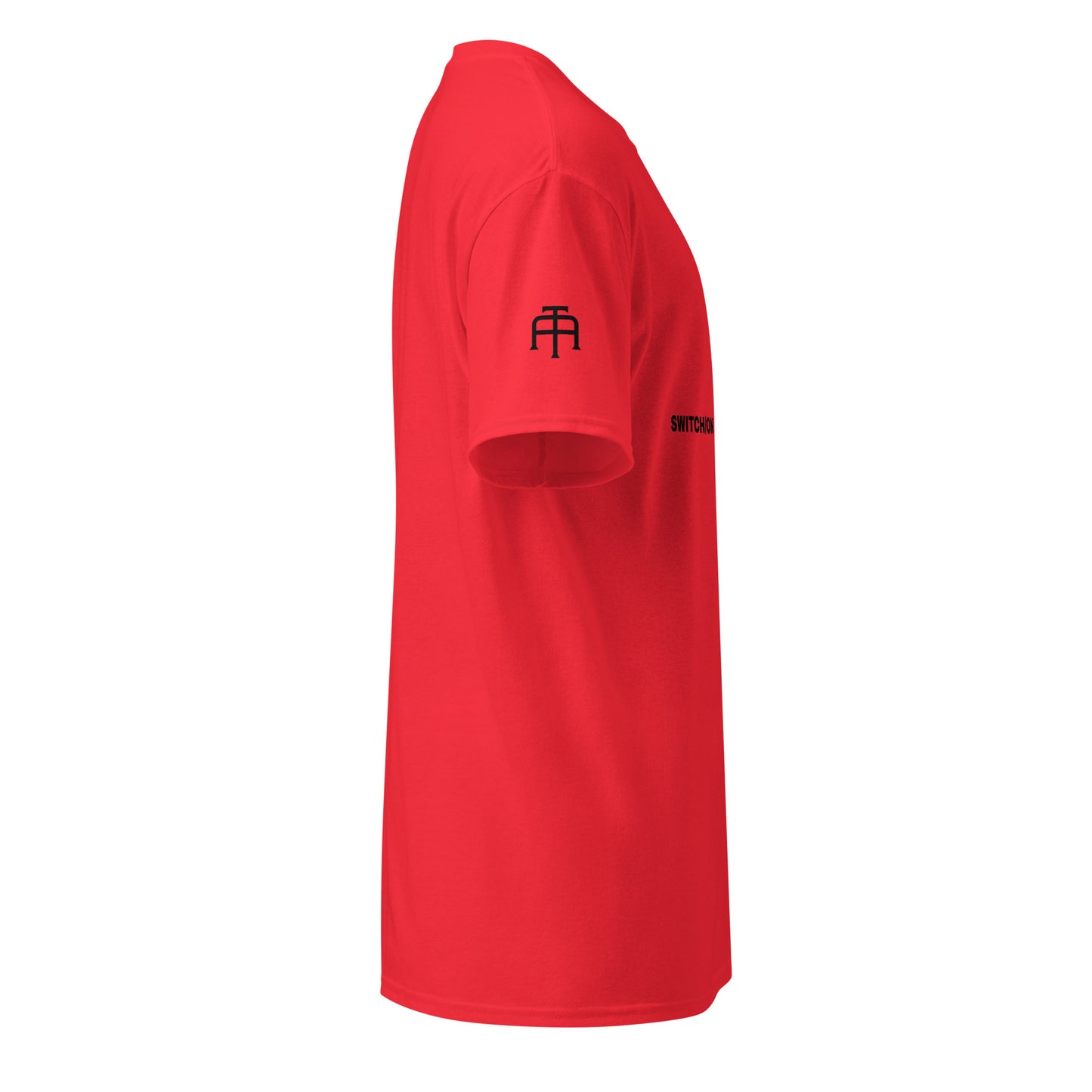 SWITCH/ON, unisex, moisture-wicking, training, activewear, dryblend t-shirt in red with black edition tennis logo - An Athlete Trains