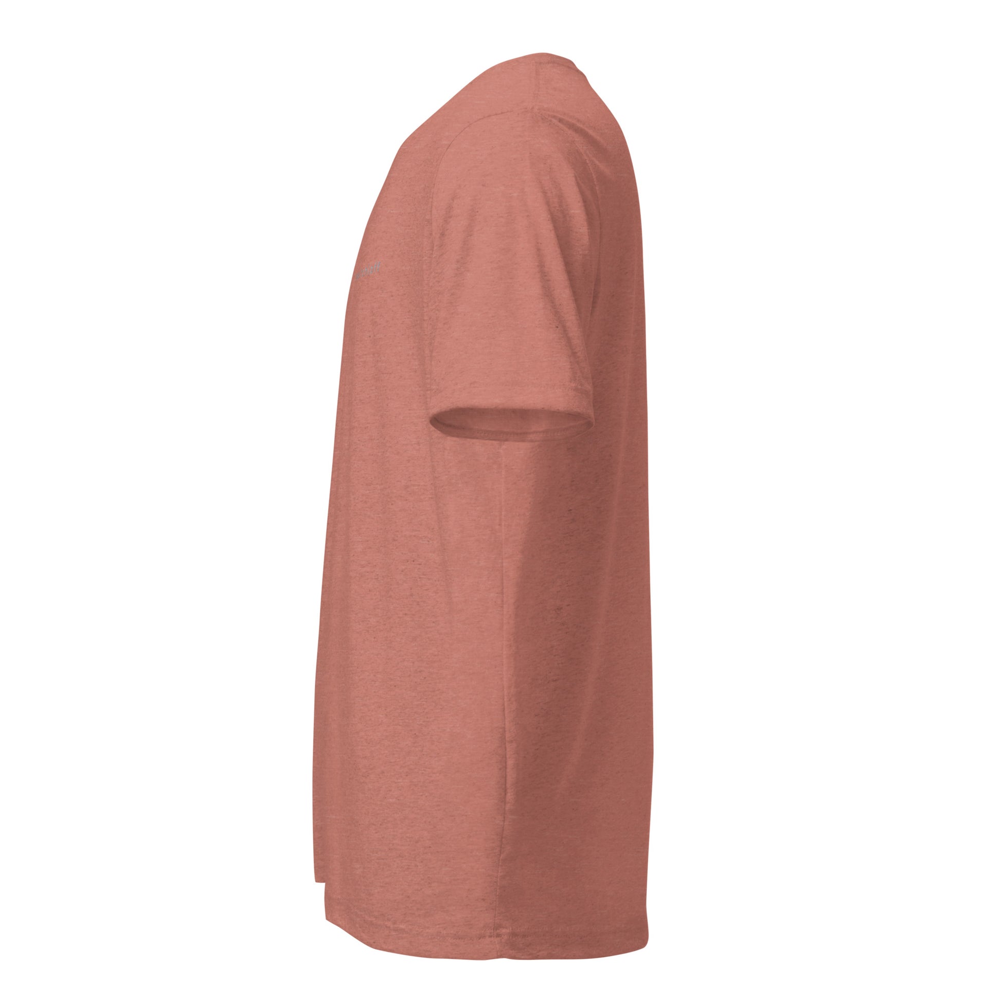 Fitted athletic tri-blend t-shirt in mauve - An Athlete Trains. Left side view