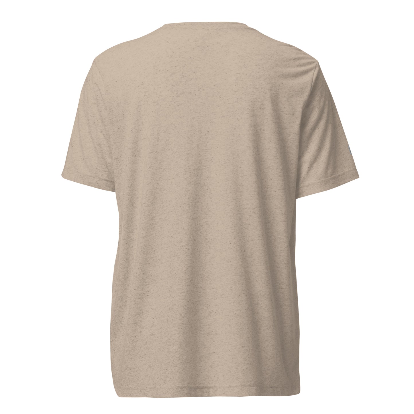 Fitted athletic tri-blend t-shirt in tan  - An Athlete Trains. Back view