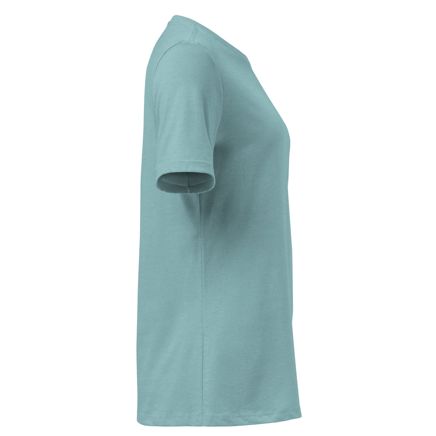 Women's Soft Relaxed 100% cotton pre-shrunk t-shirt in blue lagoon with black switch\off embroidery - An Athlete Trains