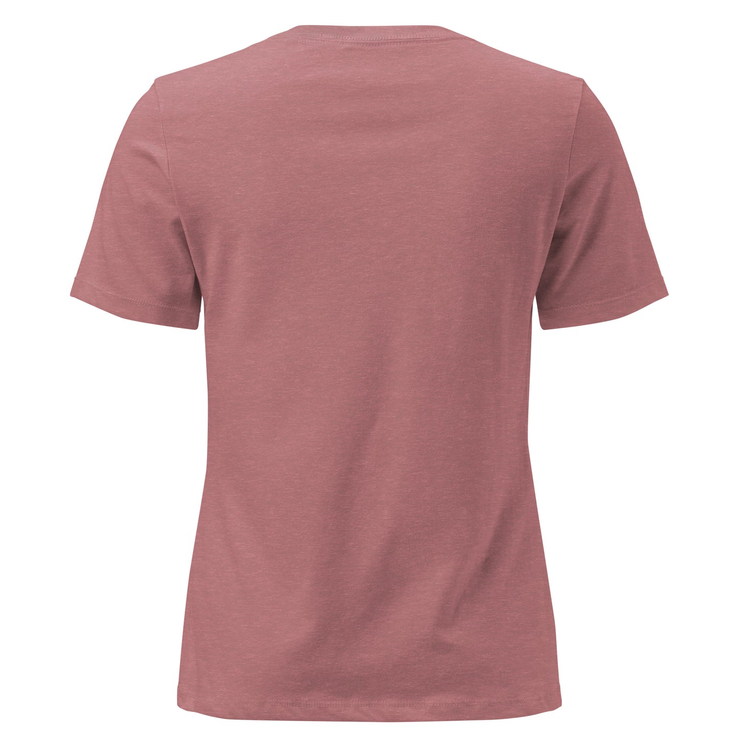 Women's Soft Relaxed 100% cotton pre-shrunk t-shirt in heather mauve with gray switch\off embroidery - An Athlete Trains