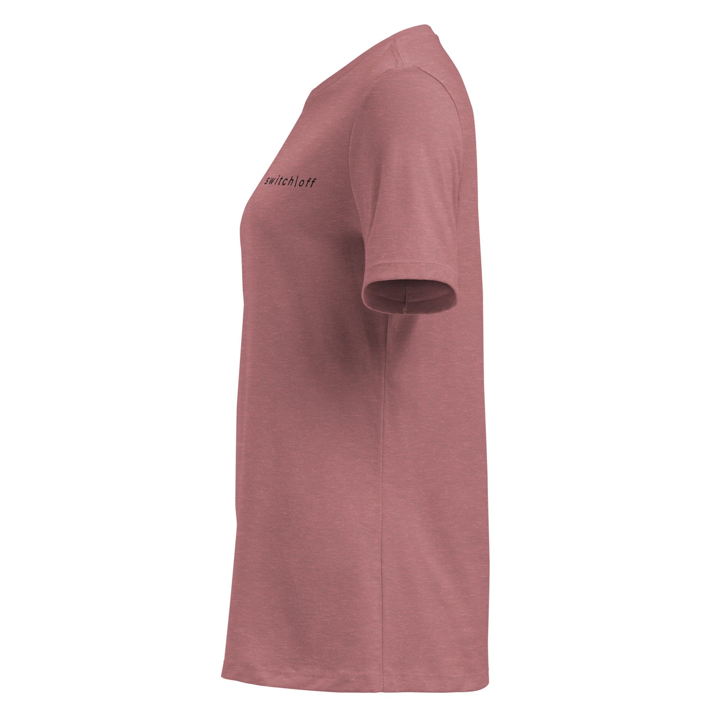 Women's Soft Relaxed 100% cotton pre-shrunk t-shirt in heather mauve with black switch\off embroidery - An Athlete Trains