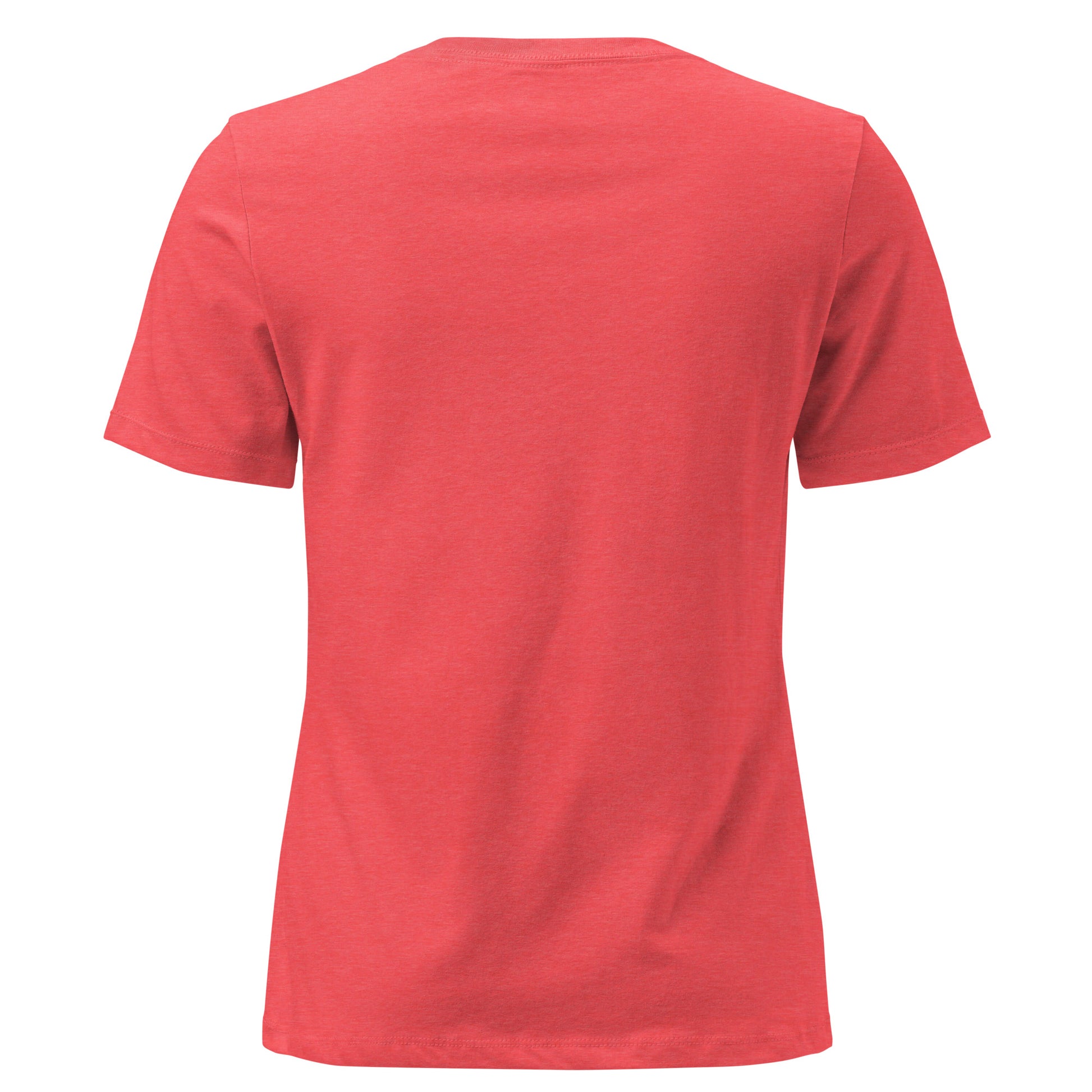 Women's Soft Relaxed 100% cotton pre-shrunk t-shirt in heather red with black switch\off embroidery - An Athlete Trains