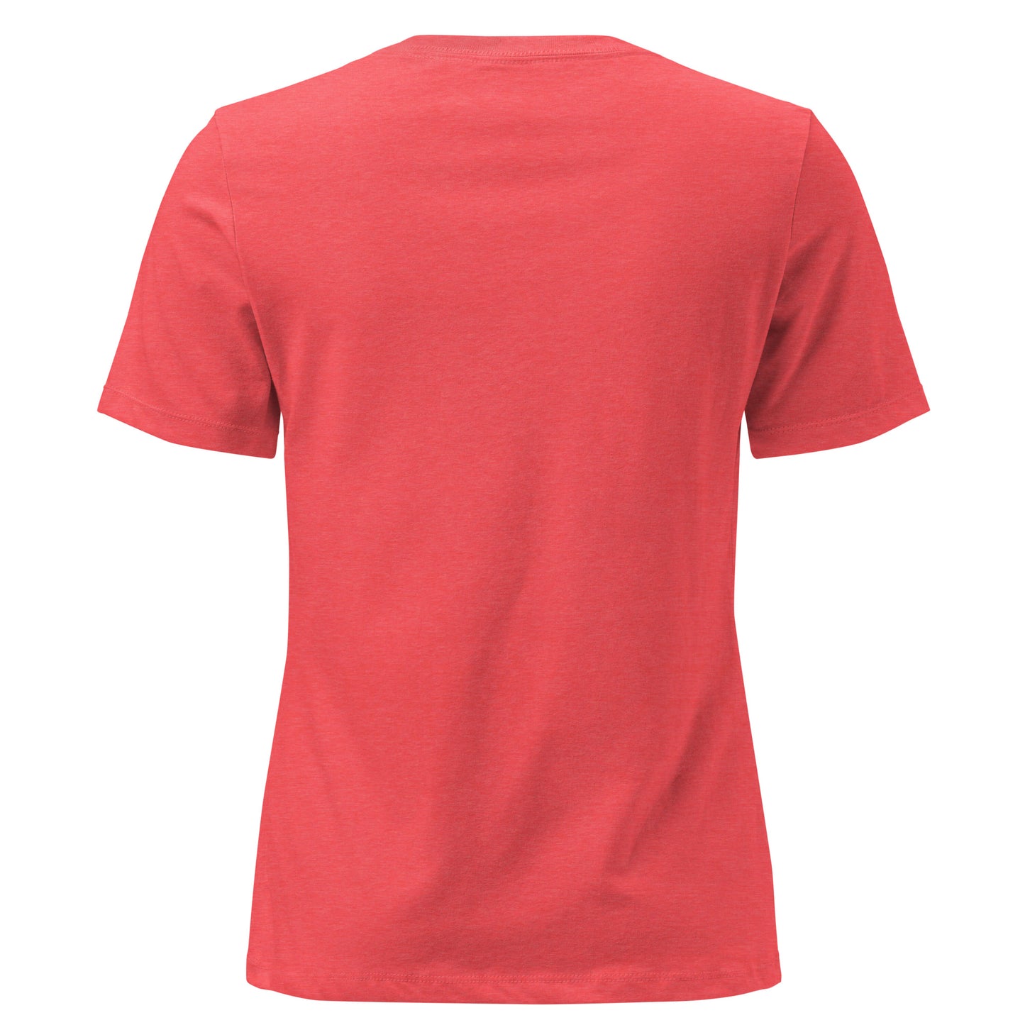 Women's Soft Relaxed 100% cotton pre-shrunk t-shirt in heather red with gray switch\off embroidery - An Athlete Trains