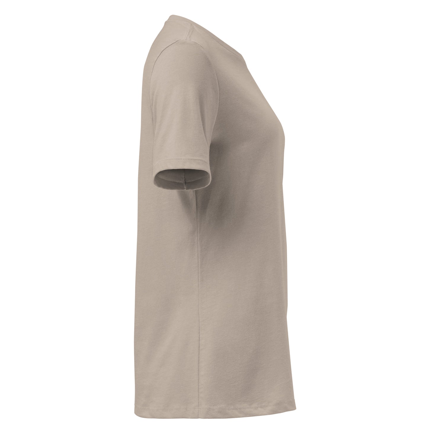 Women's Soft Relaxed 100% cotton pre-shrunk t-shirt in heather stone with black switch\off embroidery - An Athlete Trains