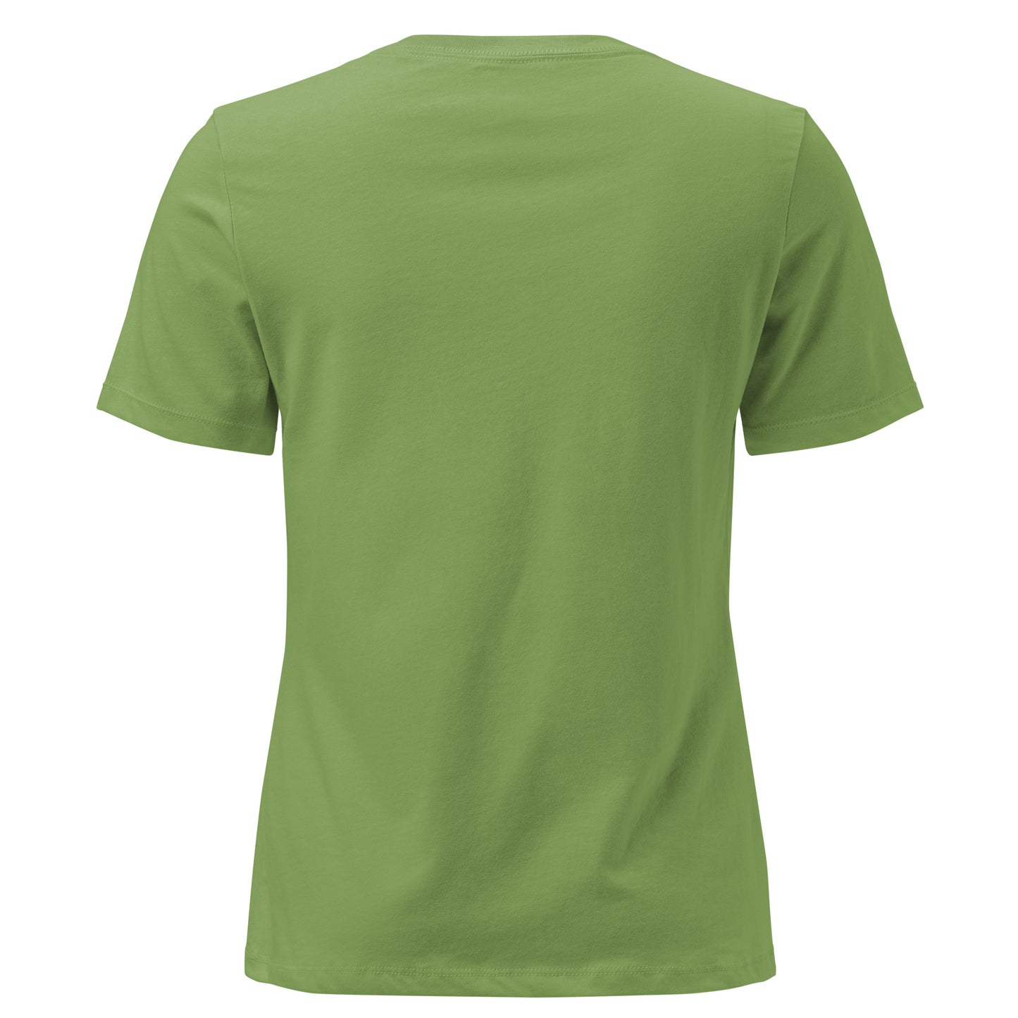 Women's Soft Relaxed 100% cotton pre-shrunk t-shirt in leaf green with black switch\off embroidery - An Athlete Trains