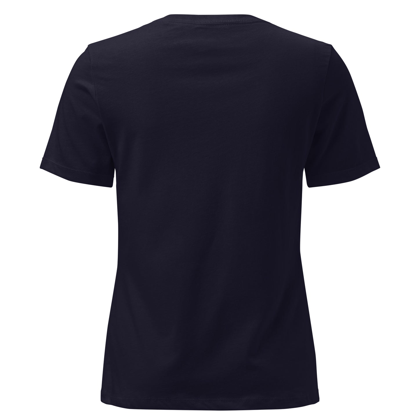 Women's Soft Relaxed 100% cotton pre-shrunk t-shirt in navy with white switch\off embroidery - An Athlete Trains