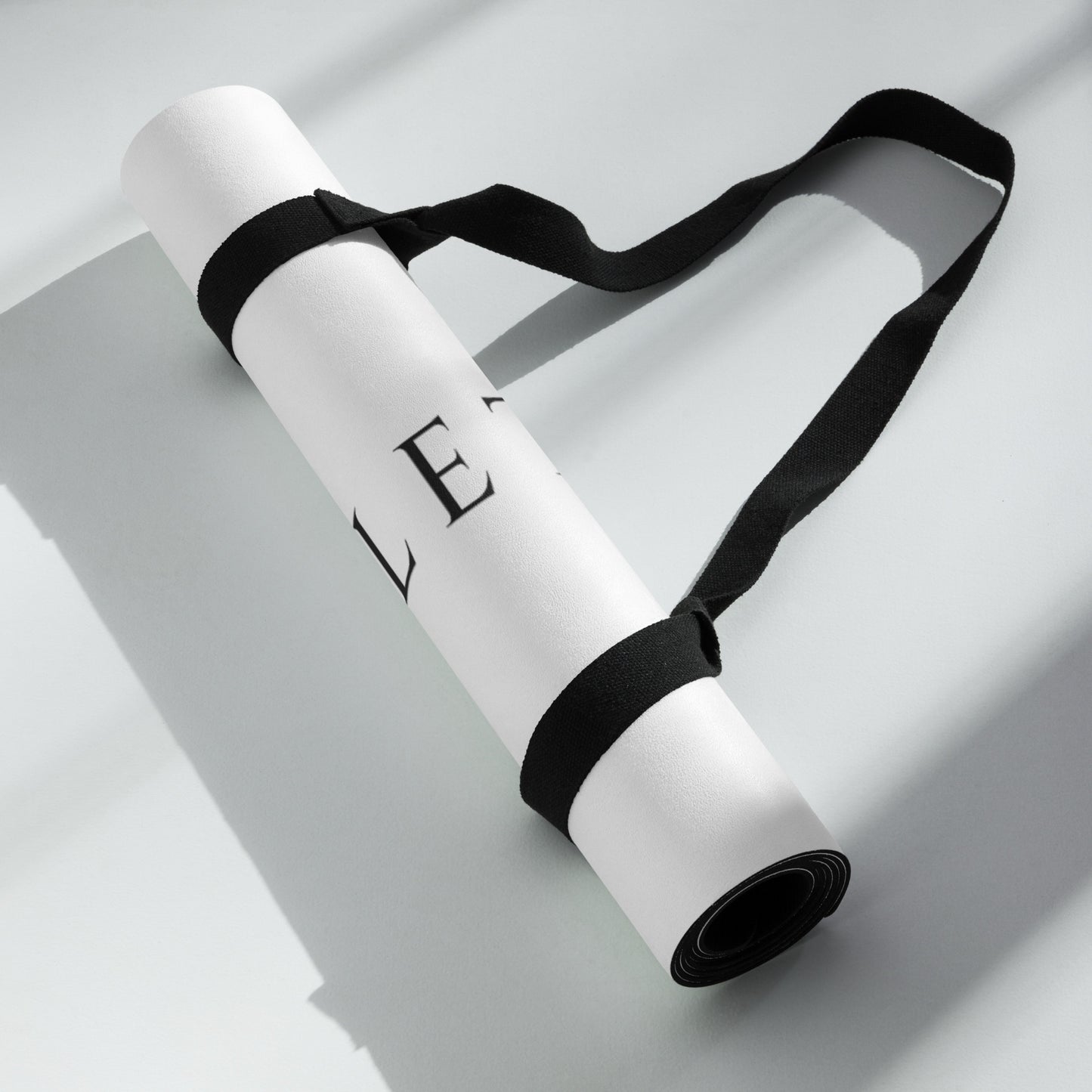 White rubber yoga mat with a microsuede top by An Athlete Trains